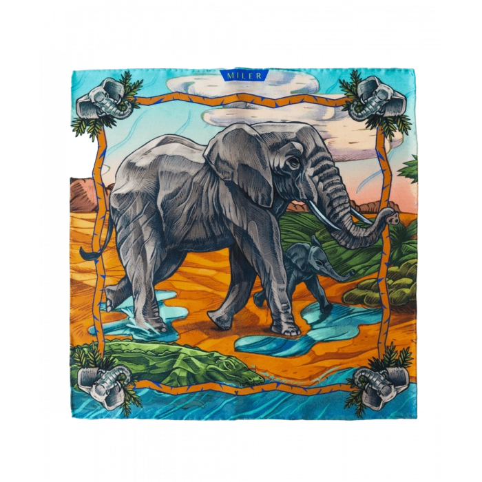 Rudo-szara poszetka ze słoniem