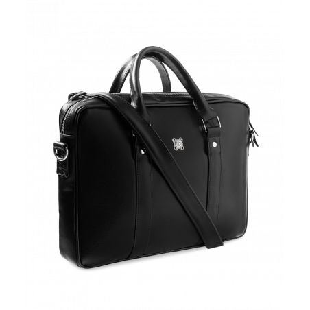 Black leather everyday bag 15"