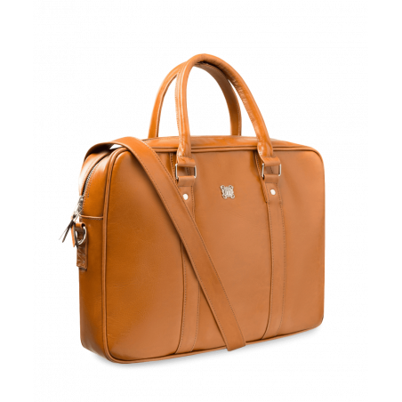Cognac leather everyday bag 17"