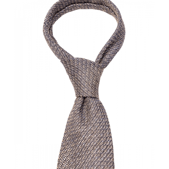 Brązowy krawat w groszki