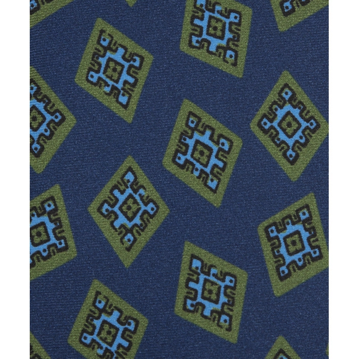 Ciemnoniebieski krawat w duże ornamenty