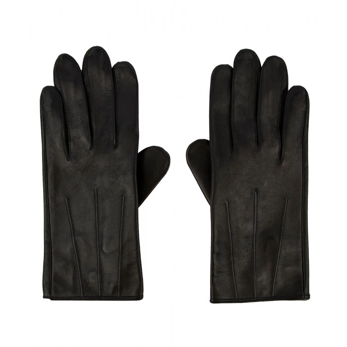 Męskie rękawiczki ze skóry owczej czarne