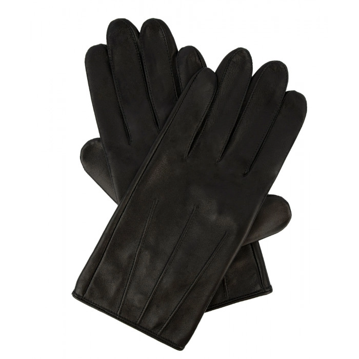 Męskie rękawiczki ze skóry owczej czarne