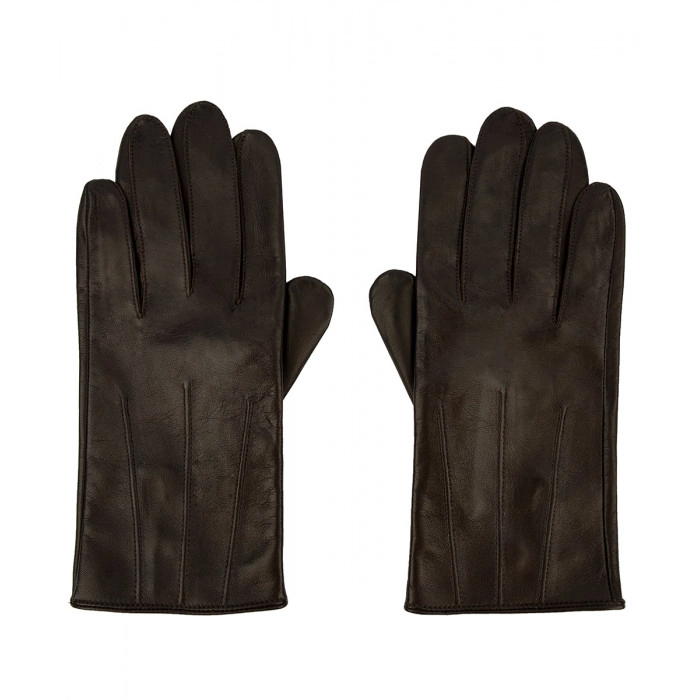 Męskie rękawiczki ze skóry owczej brązowe