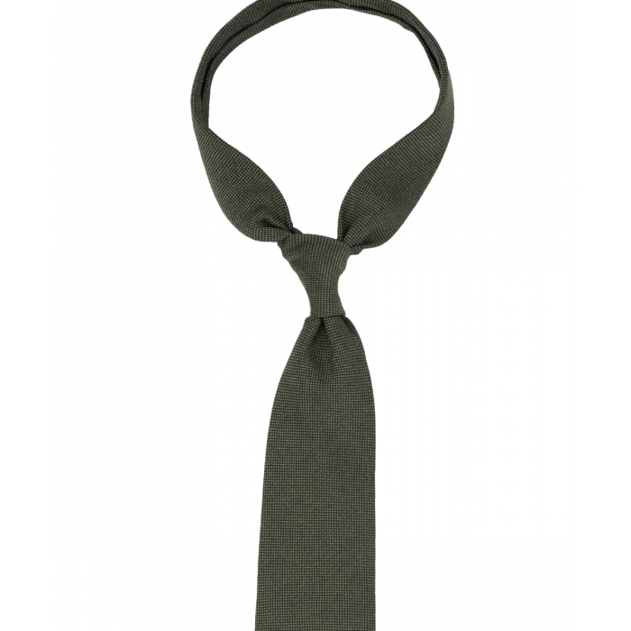Oliwkowy krawat z fakturą 