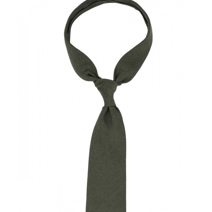 Oliwkowy krawat z fakturą 