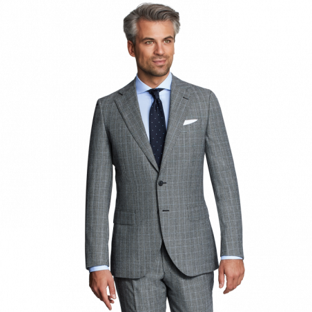 Grey Phoenix flannel suit with a Prince of Wales check