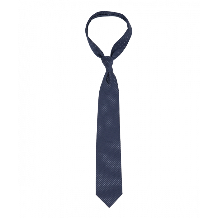 Granatowy krawat w drobne groszki