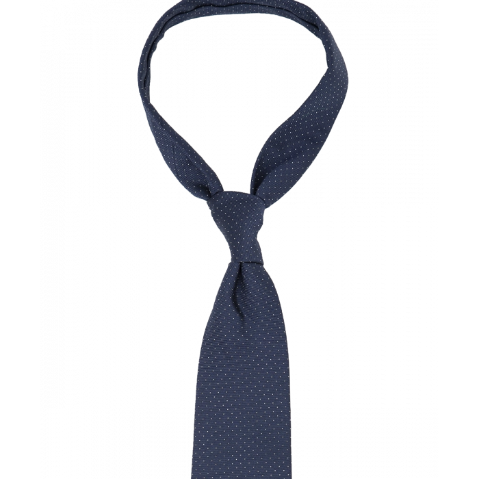 Granatowy krawat w drobne groszki