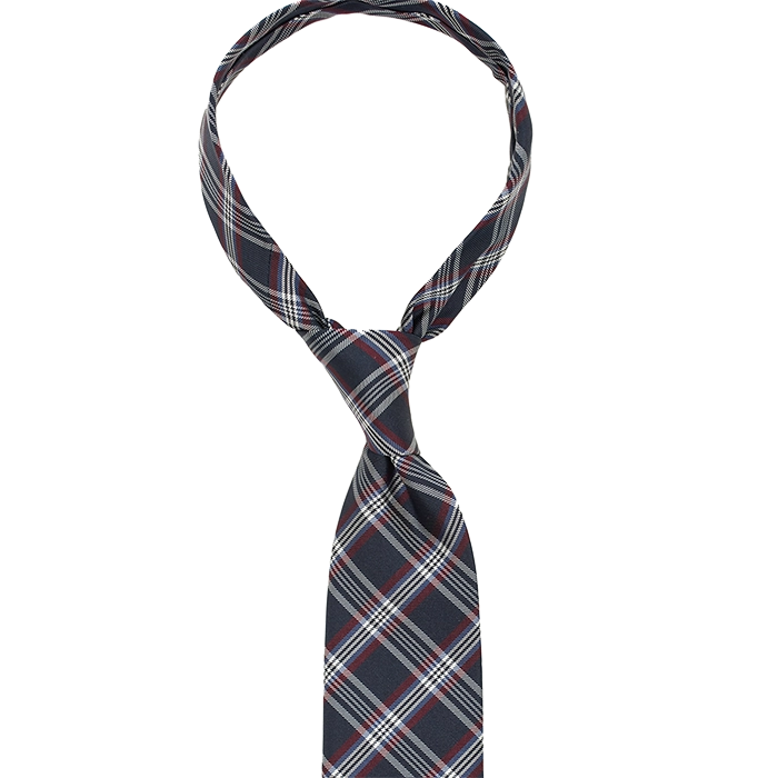 Granatowy krawat w kratkę class=