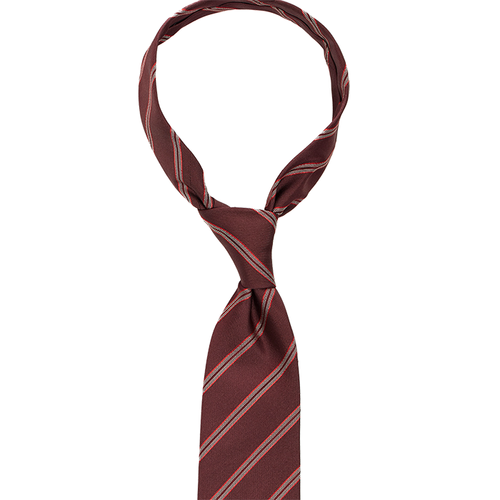 Bordowy krawat w paski