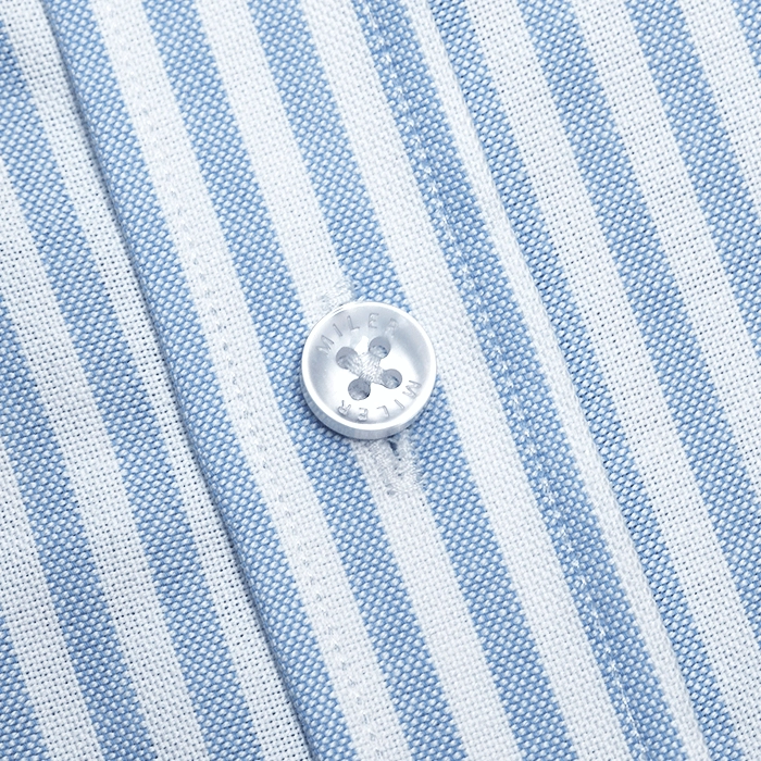 Błękitna koszula męska oxford button down w prążek candy stripe