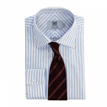 Semi-formal white shirt with bold stripes