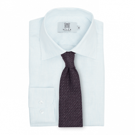 Men’s linen shirt with a subtle light blue stripe