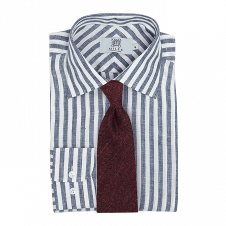 Men’s linen shirt with navy stripes