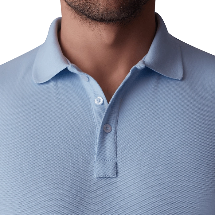 Błękitna męska koszulka polo