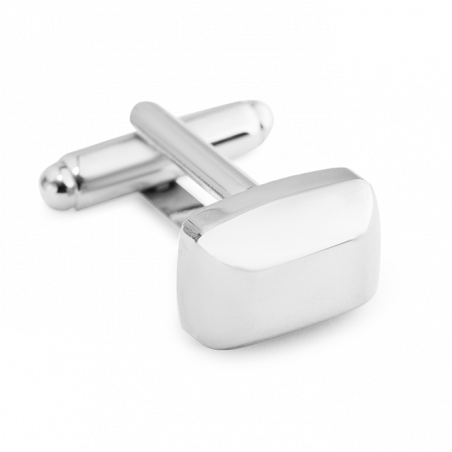 Rectangular silver cufflinks