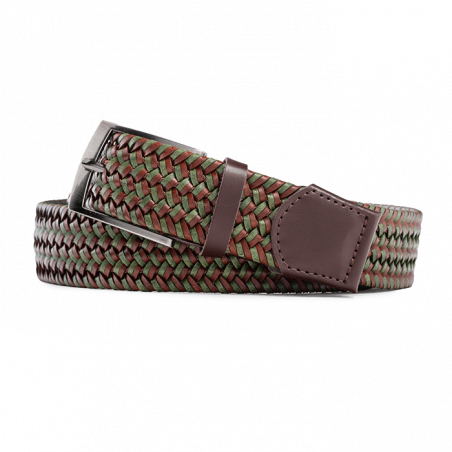 Green and brown men’s braided belt