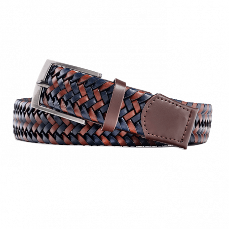 Blue and brown men’s braided belt