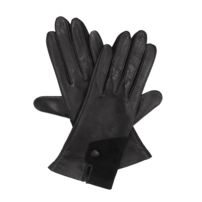 Czarne skórzane rękawiczki damskie