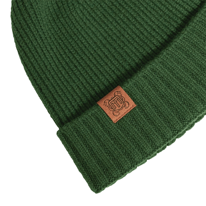 Zielona czapka męska z wełny merino