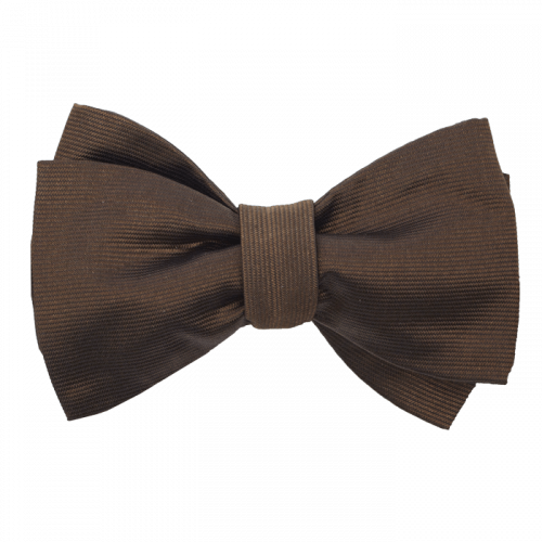 Brown silk bow tie for dress shirts
