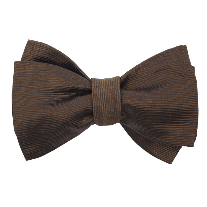 Brown silk bow tie for dress shirts #0