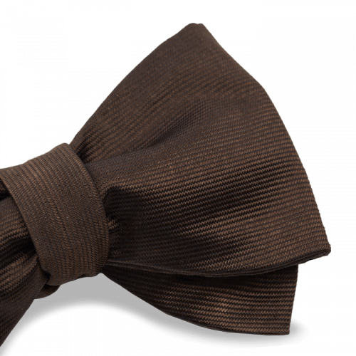 Brown silk bow tie for dress shirts