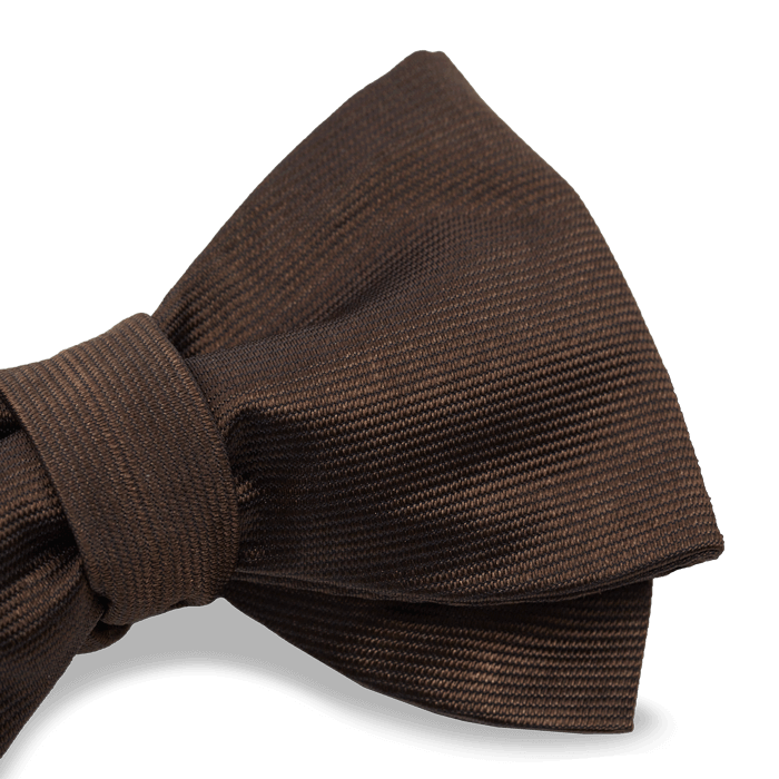 Brown silk bow tie for dress shirts #1