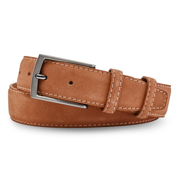 Men's light brown suede belt #0
