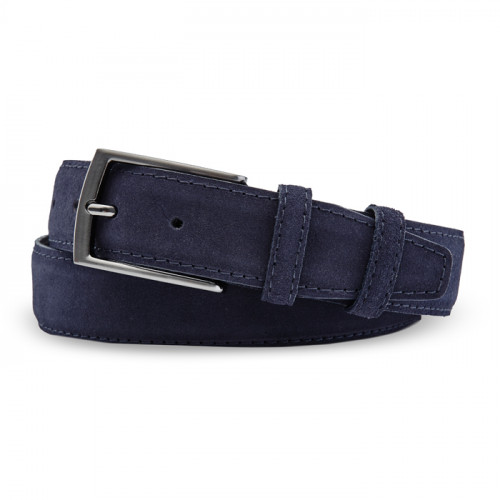 Men's navy suede belt