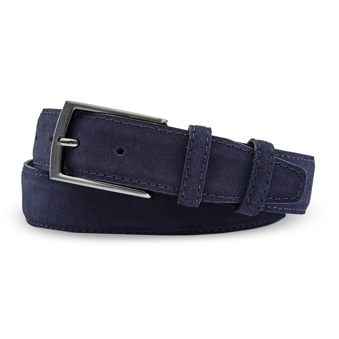 Men's navy suede belt #0