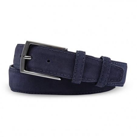 Men's navy suede belt