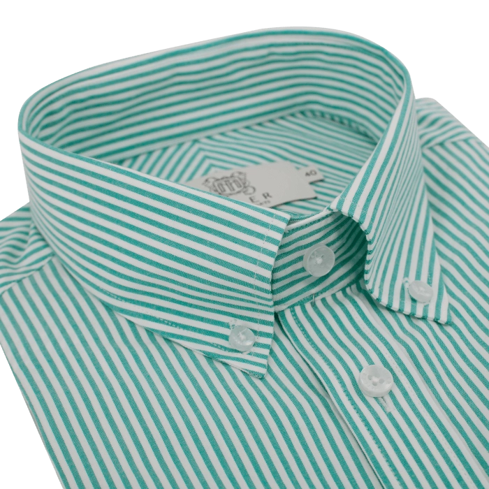 Koszula męska seersucker button down w zielony prążek candy stripe