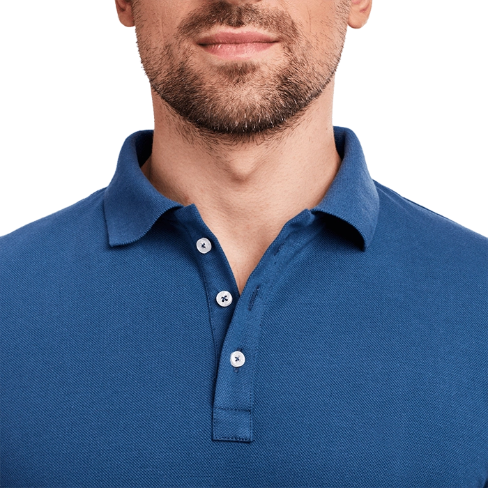 Niebieska męska koszulka polo