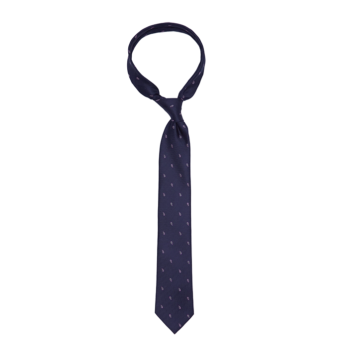 Granatowy krawat we wzór Paisley