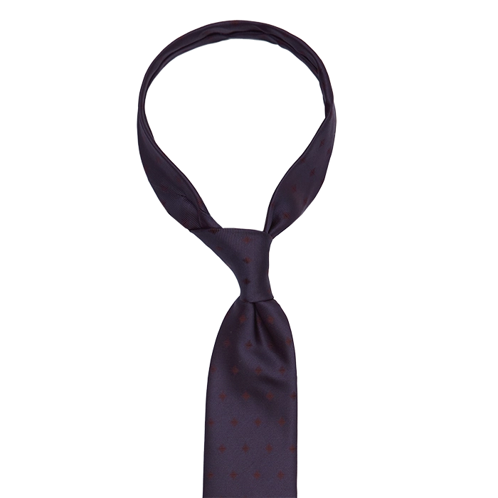 Granatowy krawat w bordowe romby