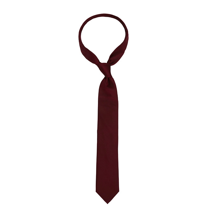 Bordowy gładki krawat jedwabny