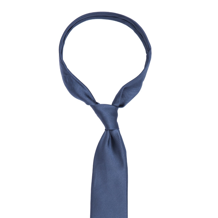 Niebieski gładki krawat jedwabny