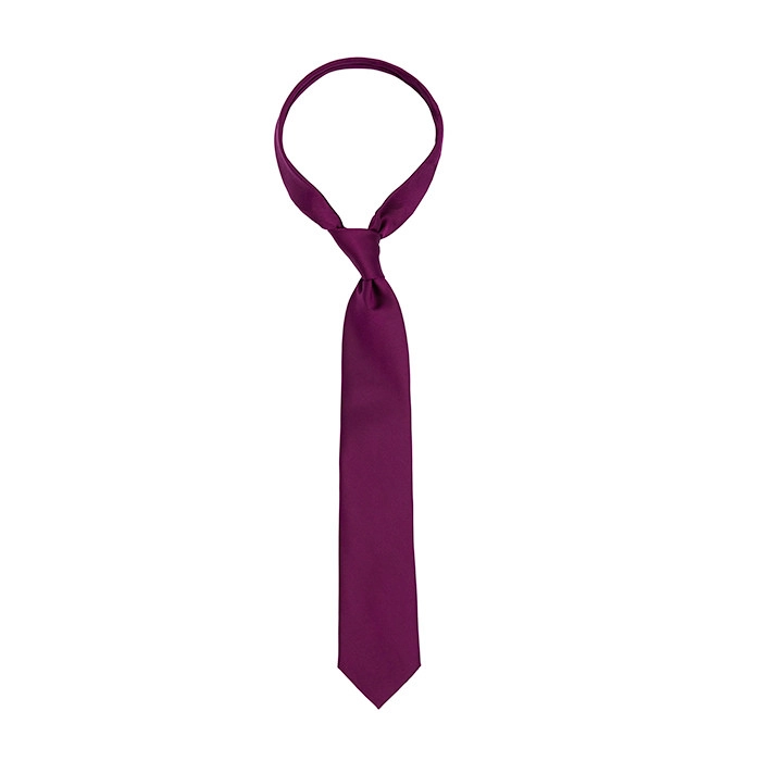 Burgundowy gładki krawat jedwabny
