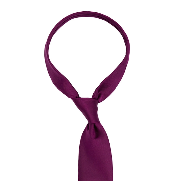 Burgundowy gładki krawat jedwabny