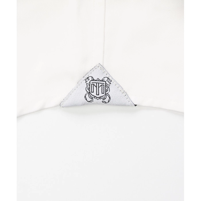 Koszula półformalna w kolorze perłowej bieli z kołnierzem półwłoskim