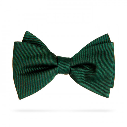 Dark green silk bow tie for dress shirts