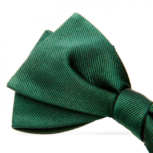 Dark green silk bow tie for dress shirts