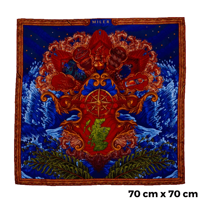 MeMadam: Apaszka damska "Miler Blue" 70 x 70 cm