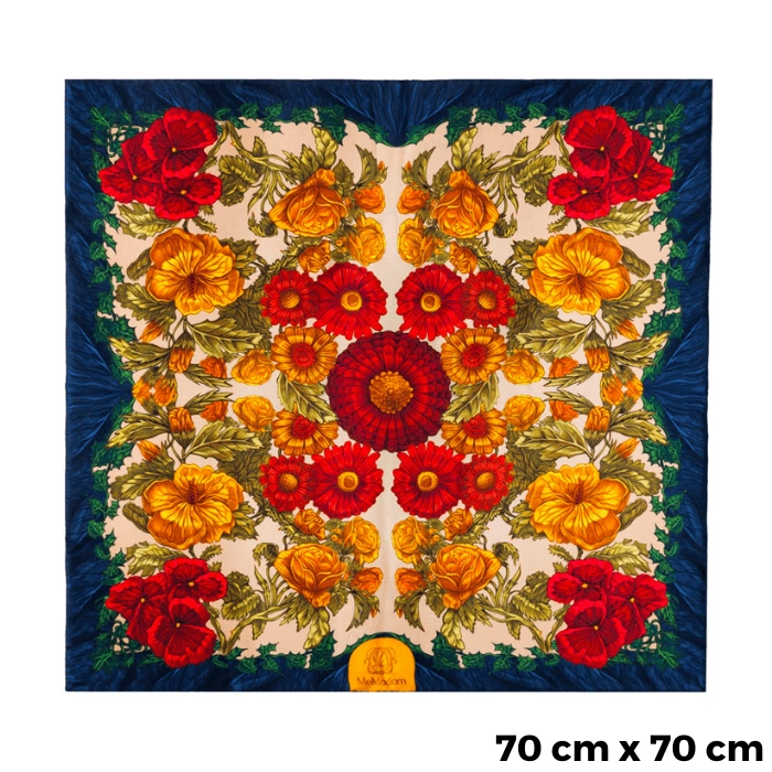 MeMadam: Apaszka damska "Kwiaty" 70 cm x 70 cm