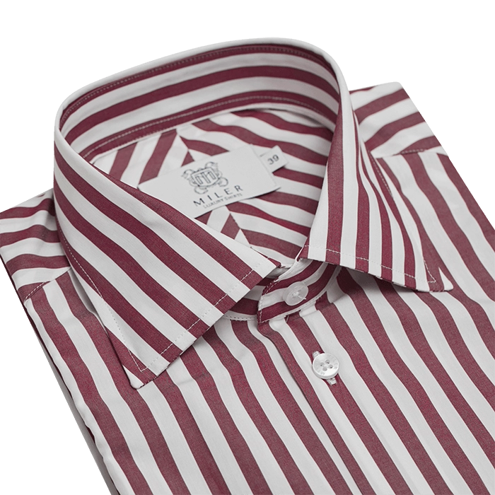 Koszula męska półformalna w wiśniowy bengal stripe