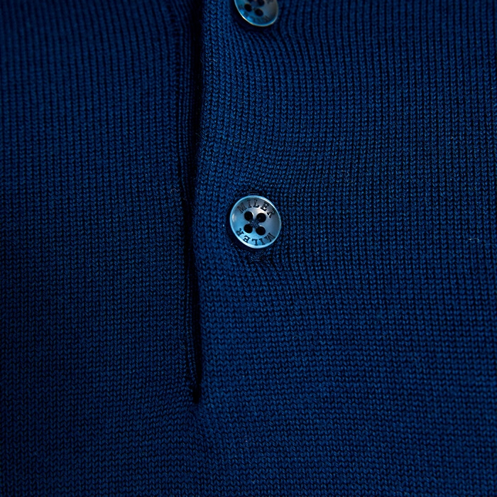 Granatowa męska koszulka polo z wełny merino
