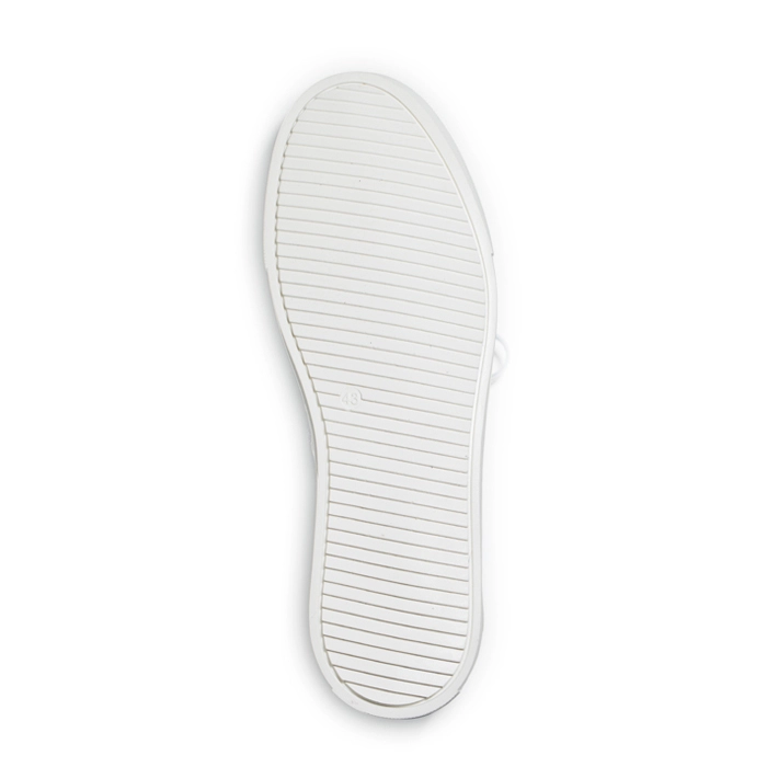 Granatowo-morskie buty żeglarskie z białą podeszwą
