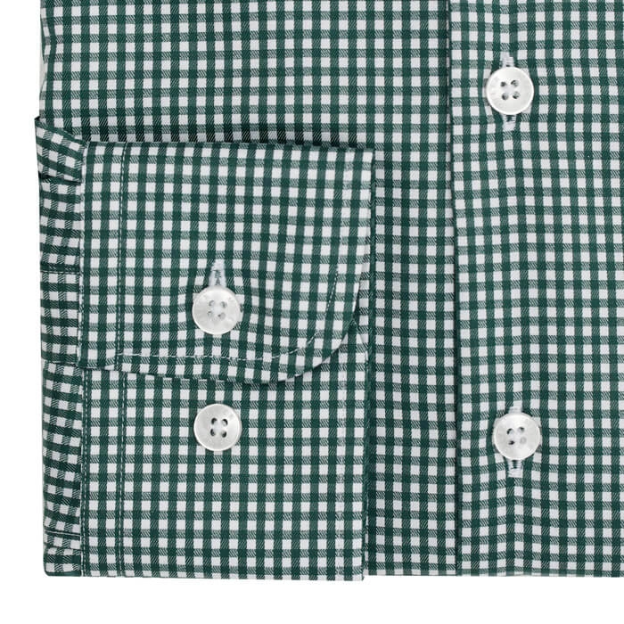 Męska koszula w drobną zieloną kratkę
